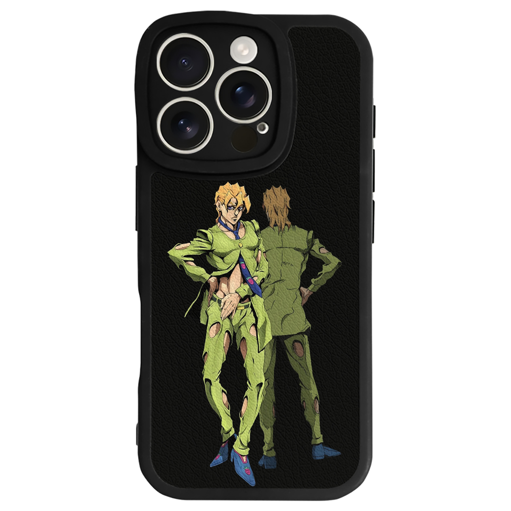 （画像用） ジョジョの奇妙な冒険 パンナコッタ?フー JoJo's Bizarre Adventure Pannacotta Fugo 【iPhone 16シリーズ対応】シリコンスマホケース（レザー調） 材質：シリコン